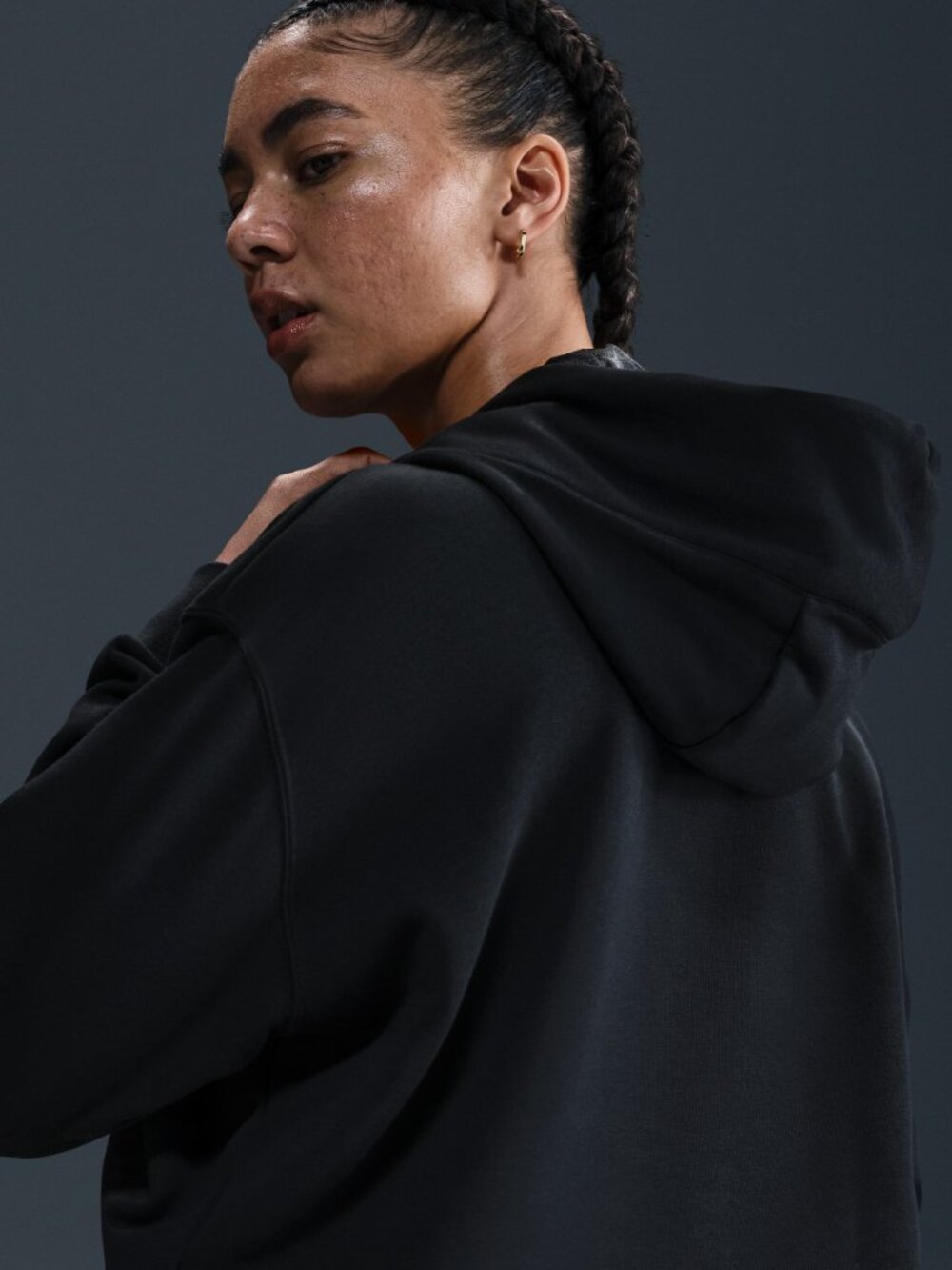Sudadera De Básquetbol Con Gorro Oversized Cropped Para Mujer a'ja Wilson - Negr - Picture 2 of 4